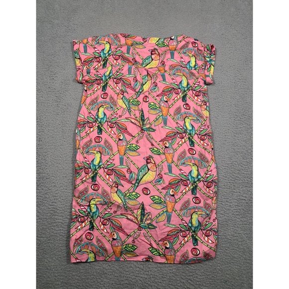 Jaye’s Studio Women’s Dress Bamboo Birds Luxe Sateen Day Pink Small S Cap Sleeve - Picture 9 of 11